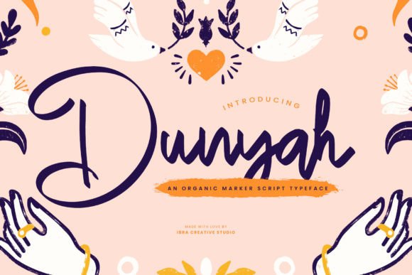 Dunyah: A Fluid, Organic Script Font for Campaign Headlines